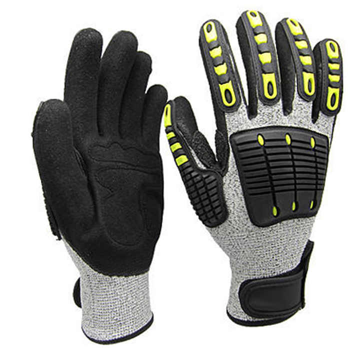 Work Glove Impact - ถุงมือทำงานสำหรับงานหนัก ป้องกันการบาด ถุงมือยางสำหรับงานเหมือง อุปกรณ์ป้องกันมือ ทนต่อแรงกระแทก