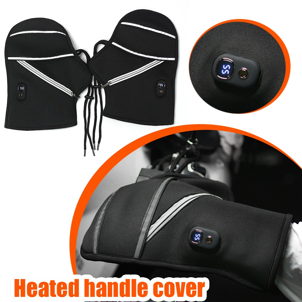 Heat Resistant Glove - ปลอกแฮนด์มอเตอร์ไซค์แบบอุ่นสำหรับฤดูหนาว ถุงมืออิเล็กทรอนิกส์กันน้ำสำหรับยานพาหนะไฟฟ้า สกู๊ตเตอร์ ป้องกันการขับขี่