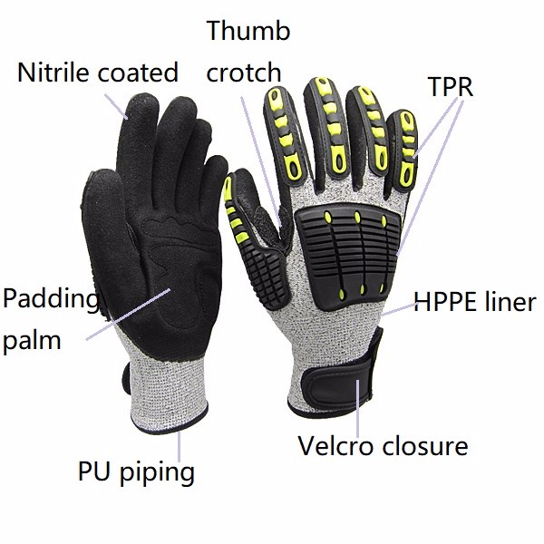 ถุงมือทำงานสำหรับงานหนัก ป้องก - Work Glove Impact บทวิจารณ์และราคา